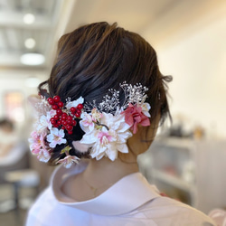 ヘアアクセ 成人式 ヘッドパーツ 髪飾り 桜 ピンク ウェディング 結婚式 卒業 　headparts023_S 1枚目の画像