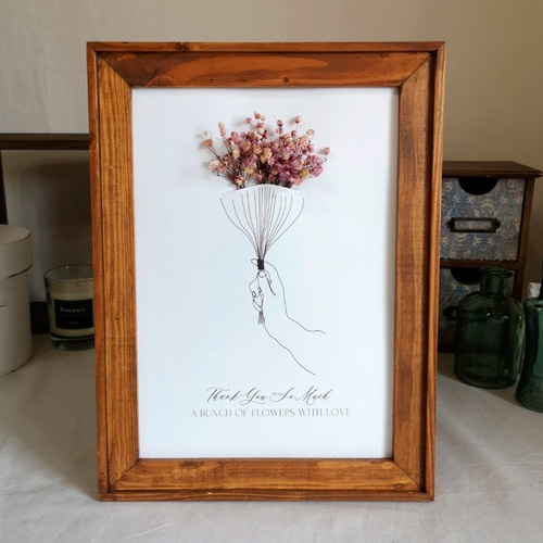 大切な人に花束を贈ろう おしゃれ線画 自分で作る花束 ポスター