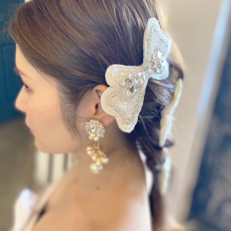 刺繍ビジュヘッドアクセ　スワロフスキー　ヘアアクセ　アクセサリー　Brand：RAIME　H.R.h_7