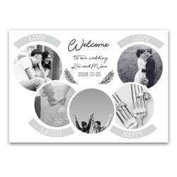 送料無料　写真をウェルカムボードに　データ無料でご提供　結婚式 名入れ 二次会　ウェルカムアイテム bord0105 3枚目の画像