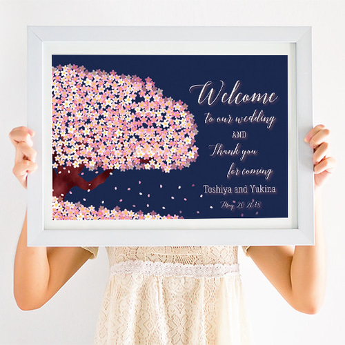 結婚式ウェルカムボード 桜》ウッド調ウェルカムボード 結婚式 | Wedding Item Shop Marrow