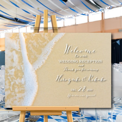 ウェルカムボード 海 ビーチ 海岸 名入れ 結婚式　二次会　ポスター印刷　パネル加工OK　bord0202 1枚目の画像
