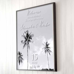ウェルカムボード 海　ビーチ　名入れ 結婚式　二次会　ポスター印刷　パネル加工OK　bord0203 2枚目の画像