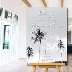 ウェルカムボード 海　ビーチ　名入れ 結婚式　二次会　ポスター印刷　パネル加工OK　bord0203 1枚目の画像
