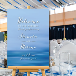 ウェルカムボード 海　ビーチ　名入れ 結婚式　二次会　ポスター印刷　パネル加工OK　bord0205 3枚目の画像