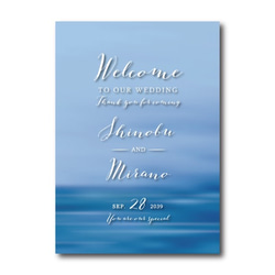 ウェルカムボード 海　ビーチ　名入れ 結婚式　二次会　ポスター印刷　パネル加工OK　bord0205 4枚目の画像