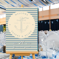 ウェルカムボード　海　ビーチ　 名入れ 結婚式　二次会　ポスター印刷　パネル加工OK　bord0207 1枚目の画像