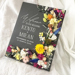 ウェルカムボード 花 ドライフラワー プリザーブドフラワー