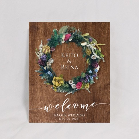 ウェルカムボード　花　リース　ドライ　プリザーブドフラワー　ウェディング 　bord0354