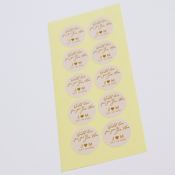 ウェディング シール　ゴールドインク 10枚から　シール　ウェディング　wedding seal0025 5枚目の画像