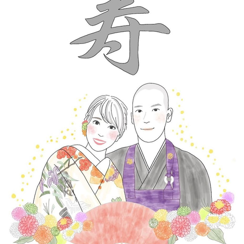 ふんわり系似顔絵 ウェルカムボード 結婚式 オーダーメイド ふんわり系似顔絵 ウェルカムボード 結婚式 オーダーメイド