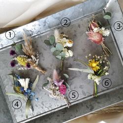 ミニブーケ 結婚式 ミニ花束 席札 ドライ＆プリザーブドフラワー ウェディング bouquet002 7枚目の画像
