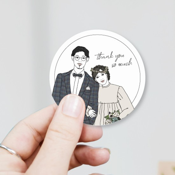 ガーリーでモードおしゃれな似顔絵　ウェルカムボード　結婚式　オーダーメイド　nigaoe002 一度描いていただいた似顔絵を 席次表　メニュー表　タペストリー　タグ　シール　芳名帳　など　様々なものに加工可能です #結婚記念日