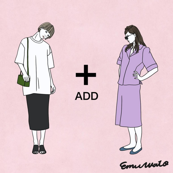 ガーリーでモードおしゃれな似顔絵　ウェルカムボード　結婚式　オーダーメイド　nigaoe002 一度描いていただいた似顔絵を 席次表　メニュー表　タペストリー　タグ　シール　芳名帳　など　様々なものに加工可能です #結婚記念日