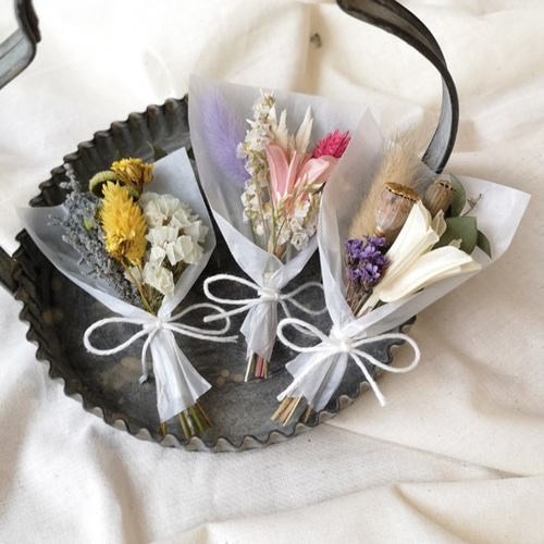 結婚式 席札 ウェディング ミニブーケ ハンドメイド プリザーブド 