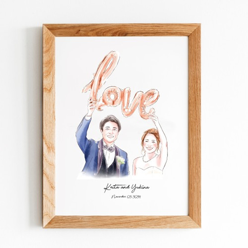 ファッション誌風イラスト系似顔絵 ウェルカムボード 結婚式 オーダー