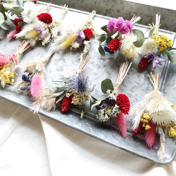 【２個で500円】ビビッド　ミニブーケ 結婚式 ミニ花束 席札に　ウェディング bouquet009 7枚目の画像