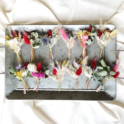 【２個で500円】ビビッド　ミニブーケ 結婚式 ミニ花束 席札に　ウェディング bouquet009 2枚目の画像