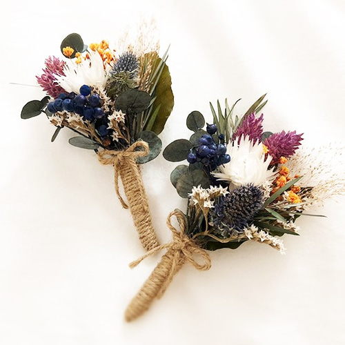 ウェディングブーケ　プリザーブドフラワー　ブートニア付き　結婚式 プリザーブドフラワー ウェディングブーケ 結婚式 ブートニア