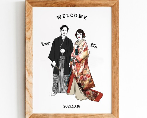 お洒落なウェルカムボード❤️似顔絵 0_8ae9e8763b06ce801b0c199f6755