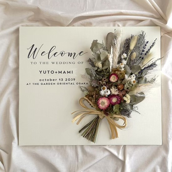 ウェディング ウェルカムボード 花 付き 結婚式 ウェディング