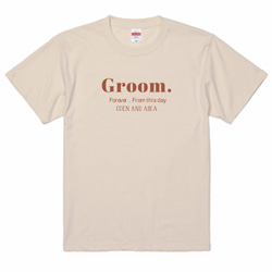 ペアTシャツ　ウェディング 名入れ オリジナルTシャツ　前撮り マタニティフォト結婚式 お祝い  t-shirt021 4枚目の画像