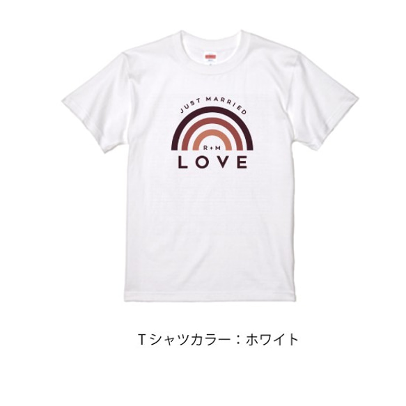 ペアTシャツ　ウェディング 名入れ オリジナルTシャツ　前撮り マタニティフォト結婚式 お祝い  t-shirt0022 5枚目の画像