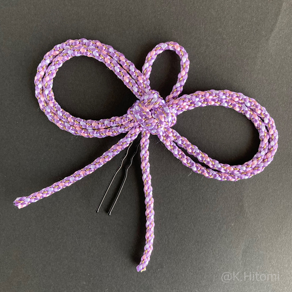全7色 ヘアピン 髪飾り 組紐 ⑤ 二重叶結び ヘアピン KHitomi 通販