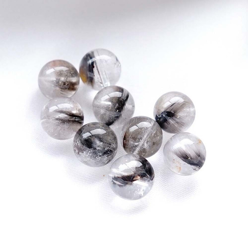 K18 プラチナルチルクォーツ 天然石 大粒 ピアス or イヤリング ピアス 