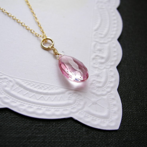 14kgf ピンクトパーズ ネックレス 天然石 ネックレス・ペンダント