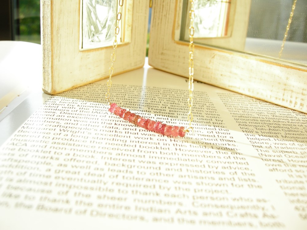 14kgf ピンクトルマリン ネックレス 天然石