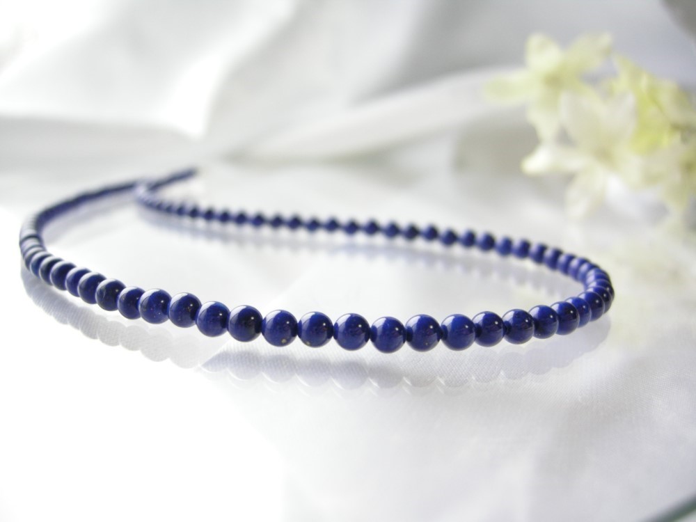 SV925 高品質 ラピスラズリ 一連 ネックレス 天然石