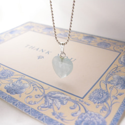 In translation *Aquamarine Heart Pendant Silver925 Natural stone 第2張的照片