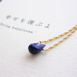幸せを運ぶよ ~Lapisu lazuli カード付き ラピスラズリ 14kgf 一粒ネックレス 1枚目の画像