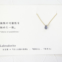 無限の可能性を秘めた一粒。 ~labradorite ラブラドライト カード付き 14kgf 一粒ネックレス 2枚目の画像