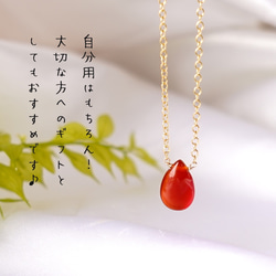 やる気アップ！ ~carnelian カード付き カーネリアン 14kgf 一粒ネックレス 5枚目の画像