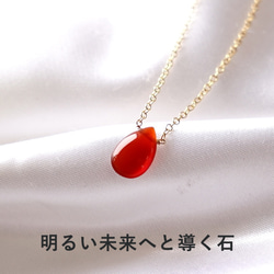 やる気アップ！ ~carnelian カード付き カーネリアン 14kgf 一粒ネックレス 8枚目の画像