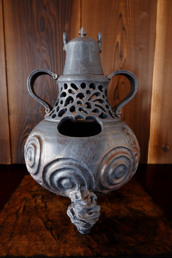 【SALE】いぶし金彩丁子風炉３ 2枚目の画像