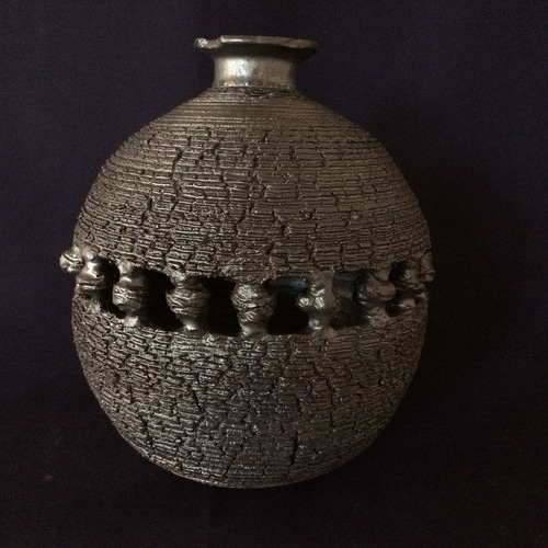 SALE】黒釉裂紋花器2 一輪挿し・花瓶・花器 陶房 然庵 通販