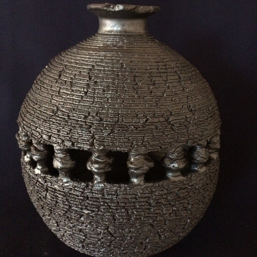 SALE】黒釉裂紋花器2 一輪挿し・花瓶・花器 陶房 然庵 通販