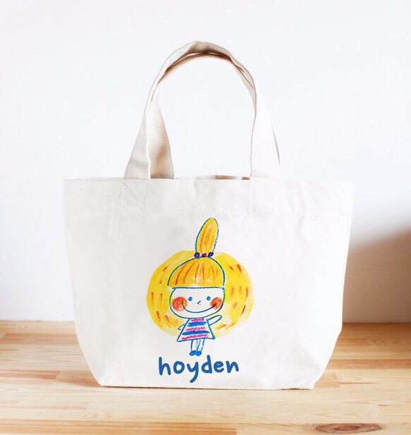 名前が入れられるキッズトートバッグ（おてんばちゃん