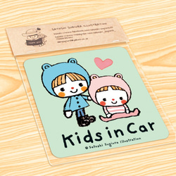 KIDS IN CAR マグネットステッカー(Lovelyクマちゃんズ） 2枚目の画像