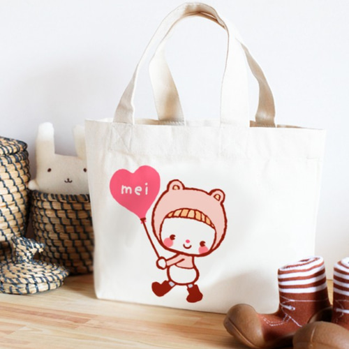 名前が入れられるキッズトートバッグ（風船パンダちゃん） レッスン