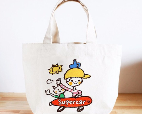 名前が入れられるキッズトートバッグ（スーパーカー） その他入園
