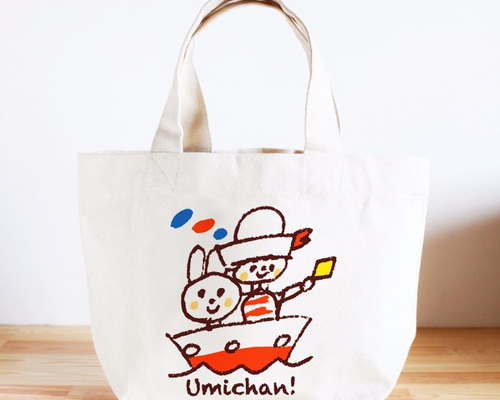 名前が入れられるキッズトートバッグ（海ちゃん） トートバッグ