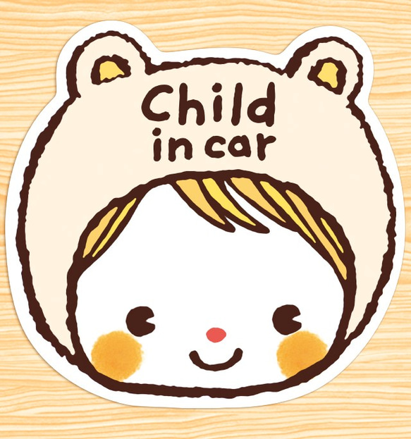 CHILD IN CAR マグネットステッカー(涼しげパンダちゃん） 1枚目の画像