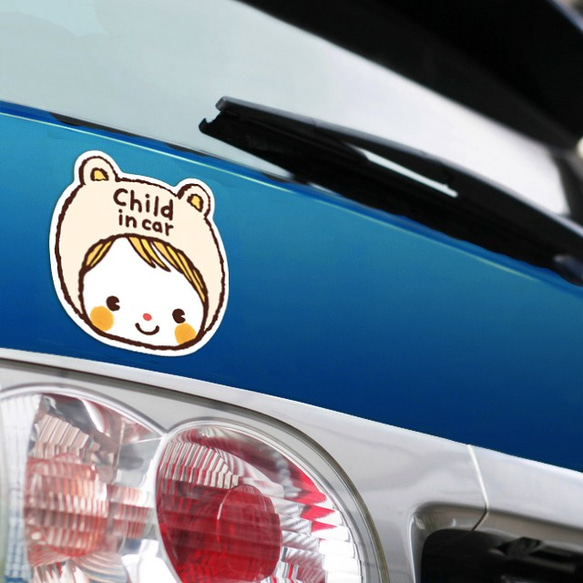 CHILD IN CAR マグネットステッカー(涼しげパンダちゃん） 3枚目の画像