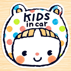 KIDS IN CAR キッズインカー マグネットステッカー(ガムボールパンダちゃん） 1枚目の画像