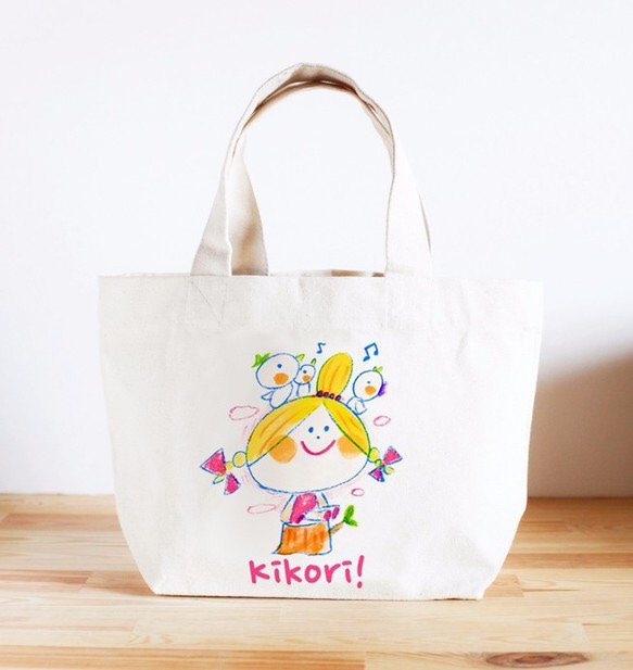 名前が入れられるキッズトートバッグ（きこりちゃん） 子供服 satoshi