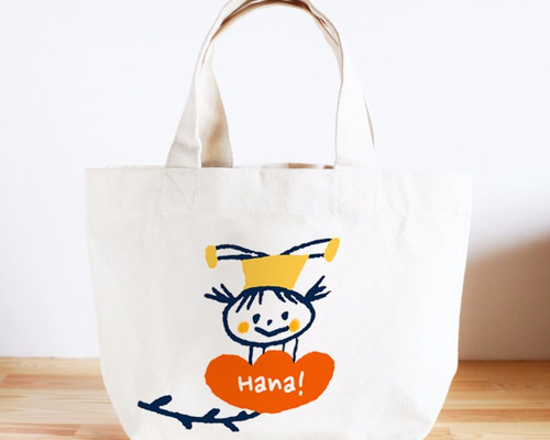 名前が入れられるキッズトートバッグ（花ちゃん） その他入園グッズ